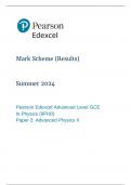 A-LEVEL EDEXCEL PHYSICS PAPER 2 June 2024 Mark Scheme (9PH0/02)