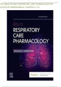 Test Bank for Rau’s Respiratory Care Pharmacology 11th Edition by Douglas S. Gardenhire|9780323871556| All Chapters 1-23|LATEST