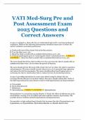 VATI Med-Surg Pre and Post Assessment Exam 2025 Questions and Correct Answers