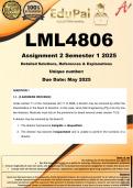 LML4806 Assignment 2 (COMPLETE ANSWERS) Semester 1 2025 