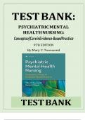  psychiatric mental health nursing concepts of care in evidence based practice 9th edition by mary c. townsend test bank