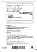 A-LEVEL EDEXCEL PHYSICS PAPER 2 June 2024 Question Paper (9PH0/02)