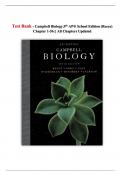 Test Bank - Campbell Biology,9th AP® School Edition (Reece) Chapter 1-56 || All Chapters Updated 2025