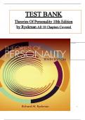 Test bank for Theories of personality 10th edition by Richard M. Ryckman Chapters 1-18 Complete ISBN 9780357671184 Newest Edition Instant PDF DOWNLOAD