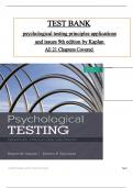 TEST BANK For Psychological Testing: Principles, Applications, and Issues, 9th Edition By M. Kaplan. (Complete Download). All Chapters 1-21 Latest Newest Edition Instant PDF DOWNLOAD