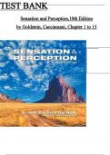 Test Bank For Sensation and Perception 11th Edition by E. Bruce Goldstein, Laura Cacciamani ISBN 978-0357446478 All Chapters Complete 9781305580299 Guide A+ Latest Newest Edition Instant Download PDF