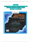 TEST BANK For Business Analytics: Data Analysis & Decision Making, 7th Edition by S. Christian Albright, Wayne L. Winston, Complete Newest Version