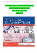 Test Bank For Seidel's Guide to Physical Examination An Interprofessional Approach 10th Edition by Jane W. Ball, Joyce E. Dains Chapter 1 - 26