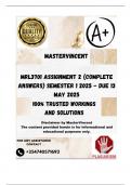 MRL3701 Assignment 2 (COMPLETE ANSWERS) Semester 1 2025 - DUE 13 May 2025; 100% TRUSTED Complete, trusted solutions and explanations. 