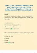 Unit 1,2,3,4 & 5: MN 566/ MN566 (Latest 2025/ 2026 Update) Questions and Verified Answers| 100% Correct| Grade A.