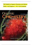 TEST BANK for Organic Chemistry 6th Edition Smith / All Chapters 1 - 29 / Full Complete