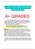 APEA Predictor Exam – Pre-Predictor Test FINAL EXAM 2025-2026. Questions With correct and Answers.  A+ GRADED