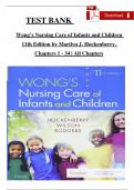 TEST BANK  Wong’s Nursing Care of Infants and Children 11th Edition by Marilyn J. Hockenberry, Chapters 1 - 34 | All Chapters