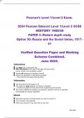 2024 Pearson Edexcel Level 1/Level 2 GCSE  HISTORY 1HI0/30  PAPER 3: Modern depth study  Option 30: Russia and the Soviet Union, 1917 41  Verified Question Paper and Marking  Scheme Combined.  June 2024. 