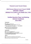 2024 Pearson Edexcel Level 1/Level 2 GCSE  HISTORY 1HI0/P5  BOOKLET P5: Conflict in the Middle East, 1945 95  Verified Question Paper and Marking  Scheme Combined.  June 2024.