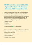 CMSRN Exam Prep (Latest 2025/2026 Update) Questions with Approved Answers | 100% Correct | Graded A.