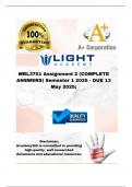  MRL3701 Assignment 2 (COMPLETE ANSWERS) Semester 1 2025 - DUE 13 May 2025; 100% TRUSTED Complete, trusted solutions and explanations