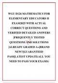  WGU D126 MATHEMATICS FOR ELEMENTARY EDUCATORS II EXAM2025 WITH ACTUAL CORRECT QUESTIONS AND VERIFIED DETAILED ANSWERS |FREQUENTLY TESTED QUESTIONS AND SOLUTIONS |ALREADY GRADED A+|BRAND NEW!!|GUARANTEED PASS|LATEST UPDATE(ALL YOU NEED TO PASS YOUR EXAMS)