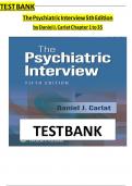 TEST BANK The Psychiatric Interview 5thEdition by Daniel J. Carlat Chapter1 to 35