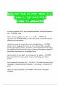 BIOLOGY ECE UCONN FINAL 1107 EXAM QUESTIONS WITH VERIFIED ANSWERS