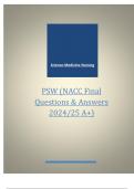 PSW (NACC Final Questions & Answers  2024/25 A+)