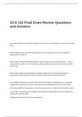 ACA 122 Final Exam Review Questions and Answers