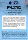 PVL3702 Assignment 1 (ANSWERS) Semester 1 2025 - DISTINCTION GUARANTEED