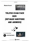 TRL3703 EXAM PACK 2025  {DETAILED QUESTIONS AND ANSWERS}