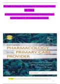 TEST BANK For Edmunds' Pharmacology for the Primary Care Provider, 5th Edition by Constance G Visovsky, Complete Chapters 1 - 25, Newest Version (100% Verified)