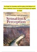 Test Bank For Sensation and Perception 11th Edition by E. Bruce Goldstein, Laura Cacciamani All Chapters ||Complete A+ Guide