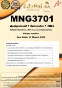 MNG3701 Assignment 1 (COMPLETE ANSWERS) Semester 1 2025 - DUE 13 March 2025