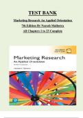 TEST BANK for Marketing Research An Applied Orientation 7th Edition By Naresh Malhotra All Chapters 1 to 23 Complete