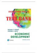 TEST BANK Economic Development 13th Edition Michael Todaro.