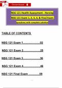 NSG 121 Exam 1, 2, 3, 4, & Final Exam: ALL IN ONE Health Assessment Tested (Latest 2025 / 2026) (A+ Guarantee)