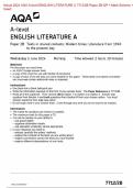 Actual 2024 AQA A-level ENGLISH LITERATURE A 7712/2B Paper 2B QP + Mark Scheme + Insert Actual 2024 AQA A-level ENGLISH LITERATURE A 7712/2B Paper 2B Texts in shared contexts: Modern times: Literature from 1945 to the present day Merged Question Paper + M