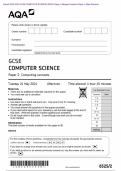 Actual 2024 AQA GCSE COMPUTER SCIENCE 8525/2 Paper 2 Merged Question Paper + Mark Scheme Actual 2024 AQA GCSE COMPUTER SCIENCE 8525/2 Paper 2 Computing concepts Merged Question Paper + Mark Scheme