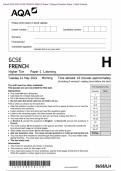 Actual 2024 AQA GCSE FRENCH 8658/LH Paper 1 Merged Question Paper + Mark Scheme Actual 2024 AQA GCSE FRENCH 8658/LH Paper 1 Listening Higher Tier Merged Question Paper + Mark Scheme (with Listening Test Transcript)