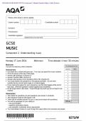 2024 AQA GCSE MUSIC 8271/W Component 1 Merged Question Paper + Mark Scheme Actual 2024 AQA GCSE MUSIC 8271/W Component 1 Understanding music Merged Question Paper + Mark Scheme