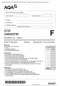 Actual 2024 AQA GCSE CHEMISTRY 8462/1F Paper 1 Foundation Tier Question Paper + Mark Scheme Actual 2024 AQA GCSE CHEMISTRY 8462/1F Paper 1 Foundation Tier Merged Question Paper + Mark Scheme