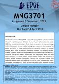  MNG3701 Assignment 2 (ANSWERS) Semester 1 2025 - DISTINCTION GUARANTEED