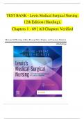 TEST BANK - Lewis Medical Surgical Nursing, 12th Edition (Harding), Chapters 1 - 69 | All Chapters with Correct Answers