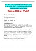 ATI Med-Surg Proctored Exam Review study guide 2025-2026. Questions with correct and verified answers latest update.  GUARANTEED A+ GRADE.