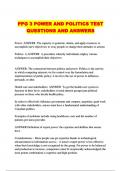  PPG 3 POWER AND POLITICS TEST QUESTIONS AND ANSWERS