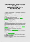 PEARSON RBT EXAM 2025 LATEST EXAM 260+ REAL EXAM QUESTIONS AND VERIFIED ANSWERS GRADE 