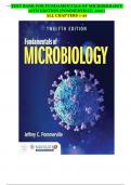 TEST BANK FOR FUNDAMENTALS OF MICROBIOLOGY 12TH EDITION (POMMERVILLE, 2021) ALL CHAPTERS 1-26