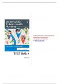 Test Bank for Community/Public Health Nursing: Promoting the Health of Populations 7th Edition by Mary A. Nies PhD (All chapters covered) (Complete Guide) (Graded A+)