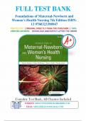 Test Bank For Foundations of Maternal Newborn and Women's Health Nursing 7th Edition by Murray Sharon Smith