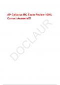 AP Calculus BC Exam Review 100% Correct Answers!!!