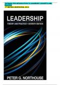 TESTBANK FOR INTRODUCTION TO LEADERSHIP CONCEPTS AND PRACTICE  7TH EDITION (NORTHOUSE, 2015)