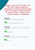 Midterm Exam: NR 605/ NR605 (New 2025/ 2026 Update) Diagnosis & Management in Psychiatric Mental Health Across the Lifespan I Review| Questions & Answers| Grade A| 100% Correct (Verified Solutions)- Chamberlain